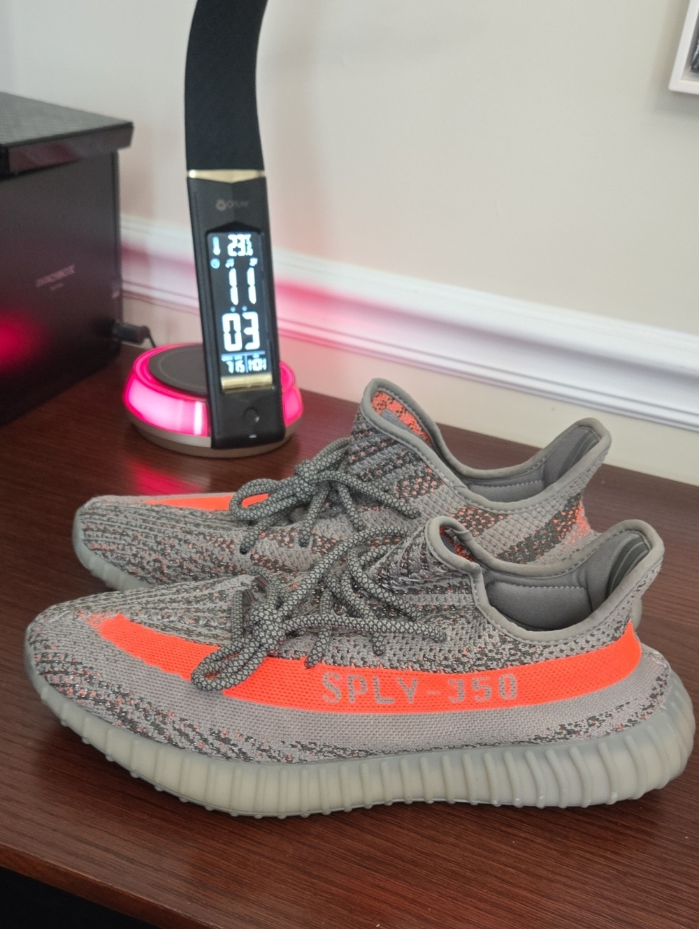 Yeezy Boost 350 V2 Grey with Orange Stripe